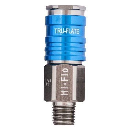 TRU-FLATE Tru-Flate 1673540 Hi-Flo Coupler T6 Aluminum 0.25 in. MNPT 1673540